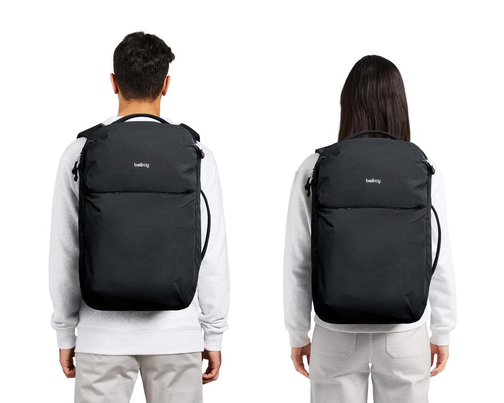 Bellroy Lite Travel Pack 38L Carry-On Backpack with Laptop Pocket, Mesh Divider, and Retractable Shoulder Strap - Ash