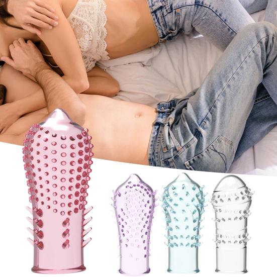 Penis Ring Granular Barbed Sexual Stimulation Translucent Delay Ejaculation Lock Ring for Male