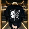 Trendy Brand Printed Short Summer 2024 New Half Sleeved Trendy Versatile Top For Unisexs Round Neck Tshirt