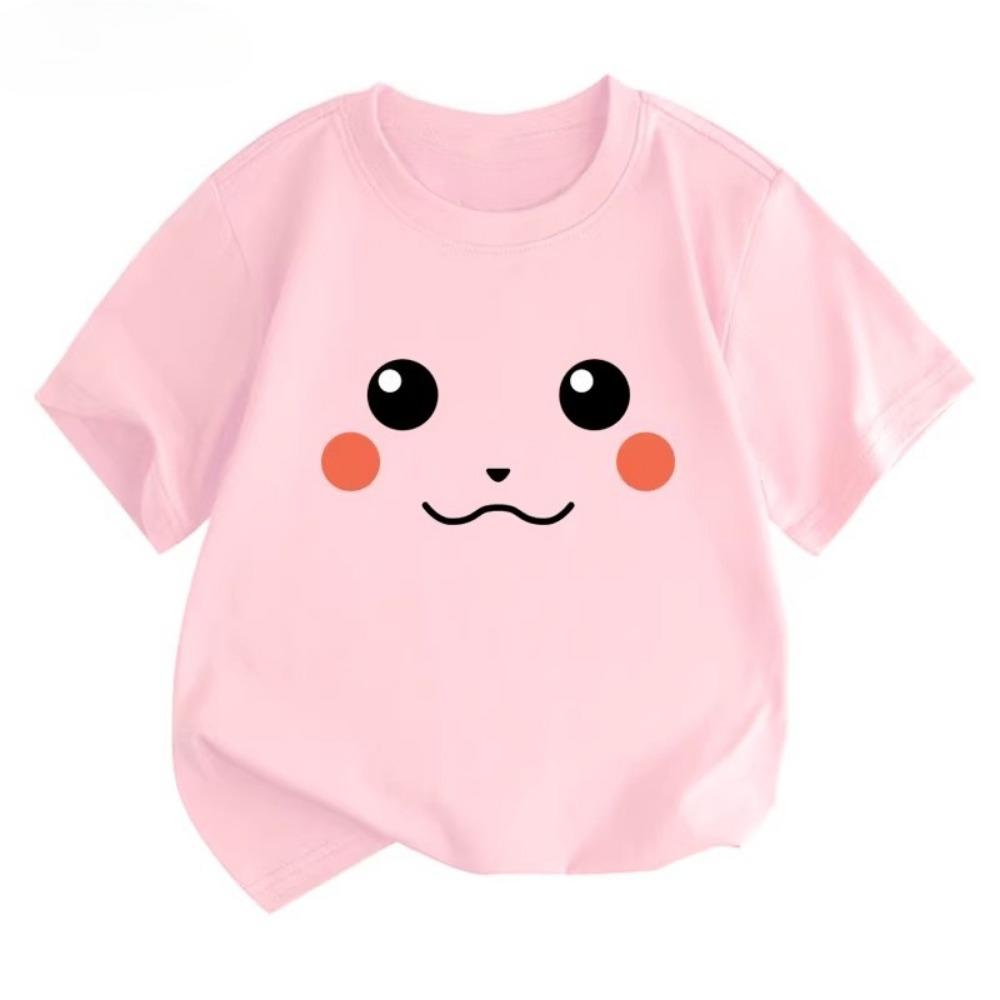 Potdemiel Pikachu Print  Children's T-Shirt, New Summer Style, Casual, Comfortable, and Breathable Children's Top