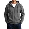 Men's Zip-Up Hoodie Jacket with Large Pockets Color Casual
