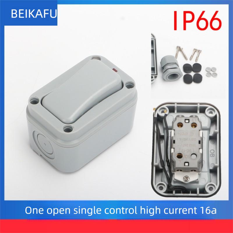 Avoir IP66 Wall Light Switches 1 2 Gang 2Way Outdoor Waterproof Dustproof Doorbell Push Button Switch 110V~220V Plastic Material