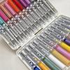 48 Colors Straight Liquid Acrylic Paint Marker Pens with Soft Brush Tip - Non-bleeding, Layerable, for Fabric, Canvas, Rock
