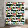 Vibrant Floral Shower Curtain Watermelon Pineapple Green Palm Leaf Black White Stripe Bathroom Decor Home Waterproof Fabric Show