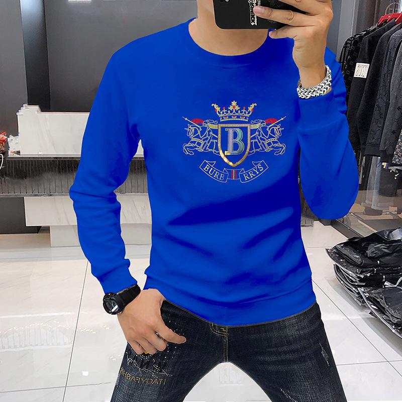 2023 European Style Slim Fit Men's Rhinestone Letter Sweatshirt