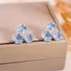 Elegant Zircon Flower and Pearl Stud Earrings - High-End Niche Design