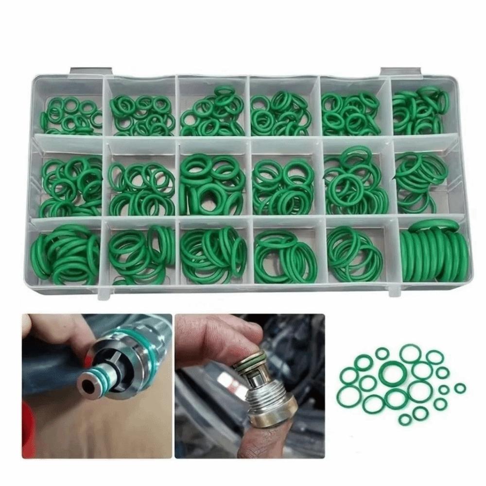 270Pcs 18 Sizes Rubber O-Ring Gasket Heat-resistant Car O-Ring Rubber Ring Kit  Refrigerant System