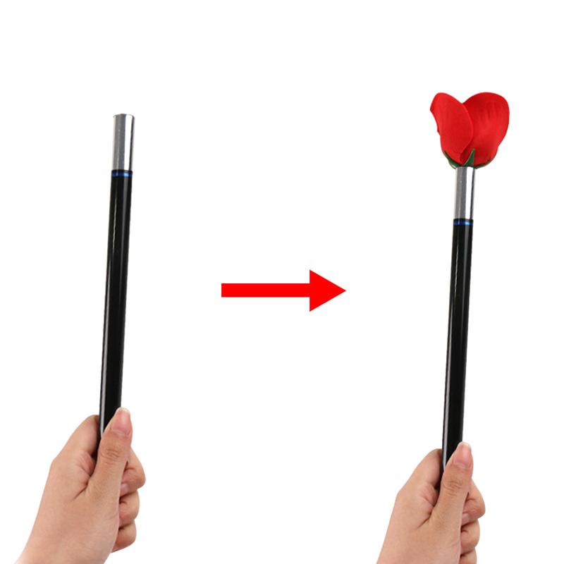 Flower Magic Tricks Stick Magic Props To Rose Flowers Appearing Close Up Street Stage Magic Toy Magic Illusion Gift For Kids