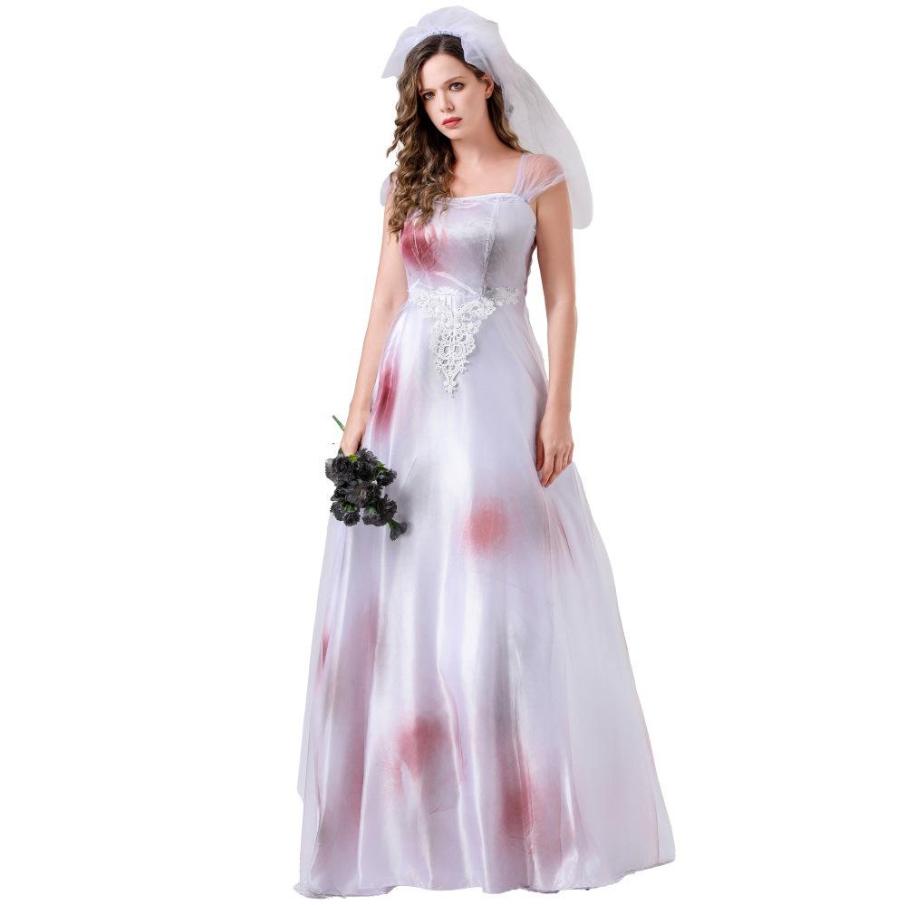 Halloween ghost bride wedding dress vampire queen queen cosplay European and American witch zombie suit