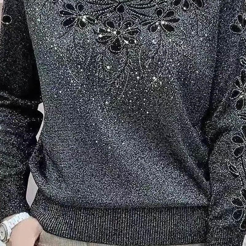 Spring Autumn V-neck Long Sleeve Sweater Women High Street Patchwork Pullovers Screw Thread Solid Color Y2K Tops