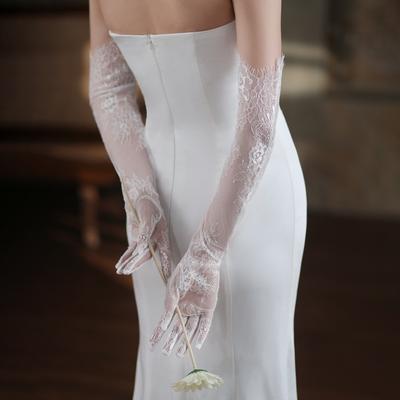 Cosplay Short Gloves Dinner Dress Banquet Party Bridal Mesh Gloves Lace Long Gloves Wedding Mittens