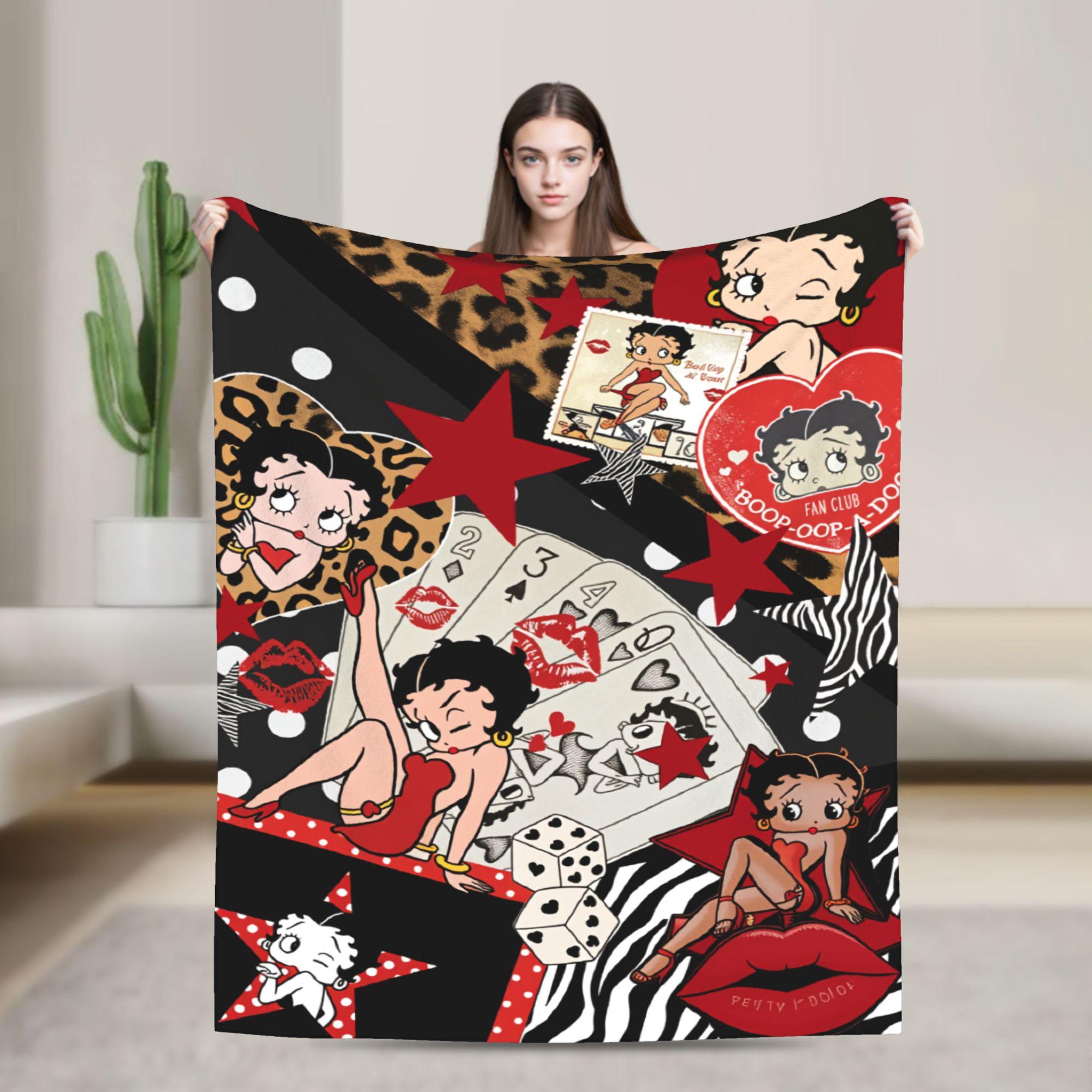 

Warm Blanket Camping B-Bettys Boops Throw Blanket Flannel Bedspread For Living Room Comfortable Sofa Bed Cover 75x90cm