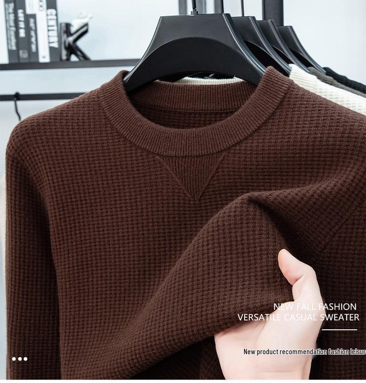Men's Trendy Knitted Sweater: Fashionable, Loose, Casual, Versatile Round Neck Pullover for Autumn and Winter