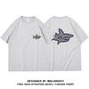 Women's Summer Shark Print Loose Fit Pure Cotton Half Sleeve T-shirt