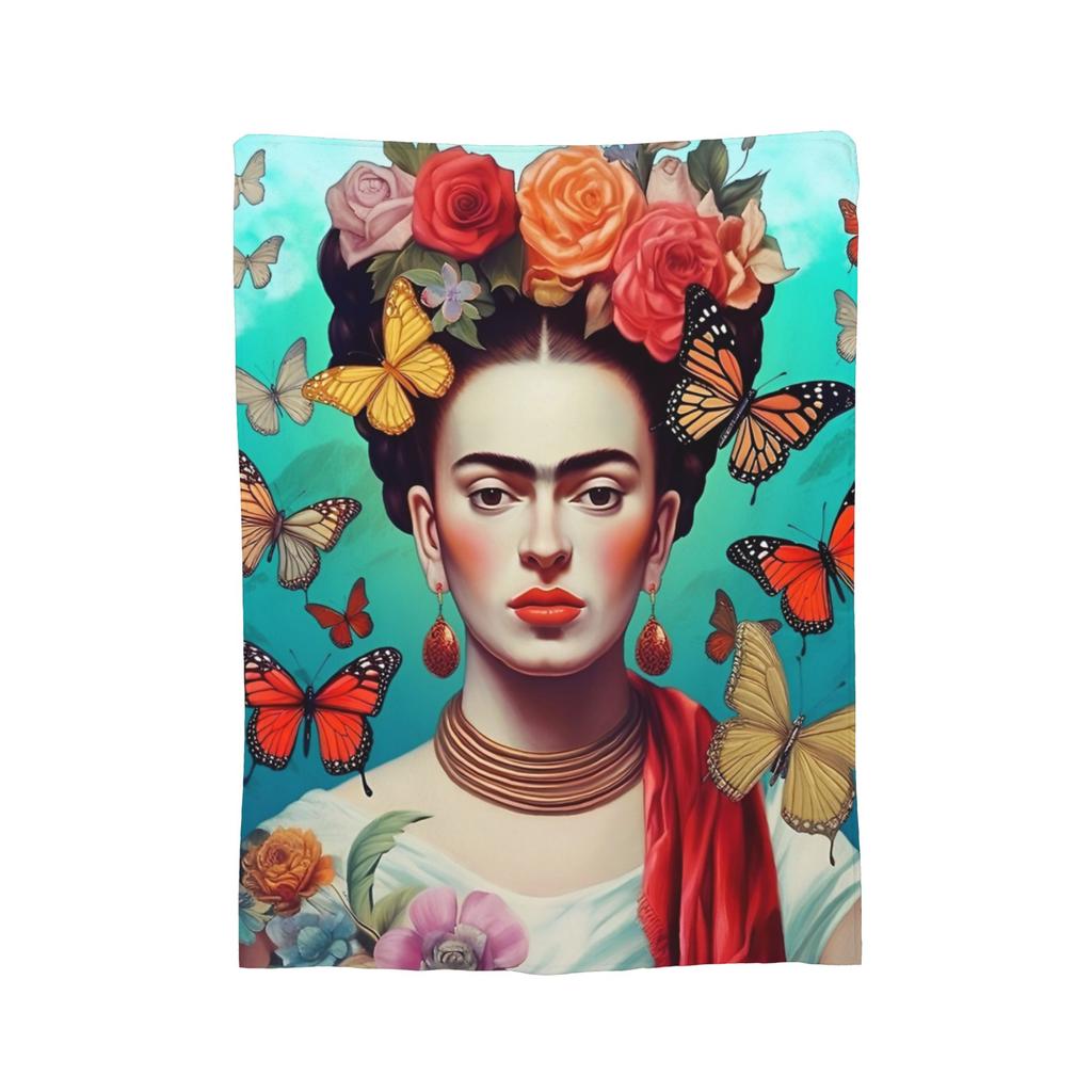 F-Frida K-Kahlo Art Knitted Blanket Paintings Fuzzy Throw Blanket Summer Air Conditioning Printed Soft Warm Bedspreads,