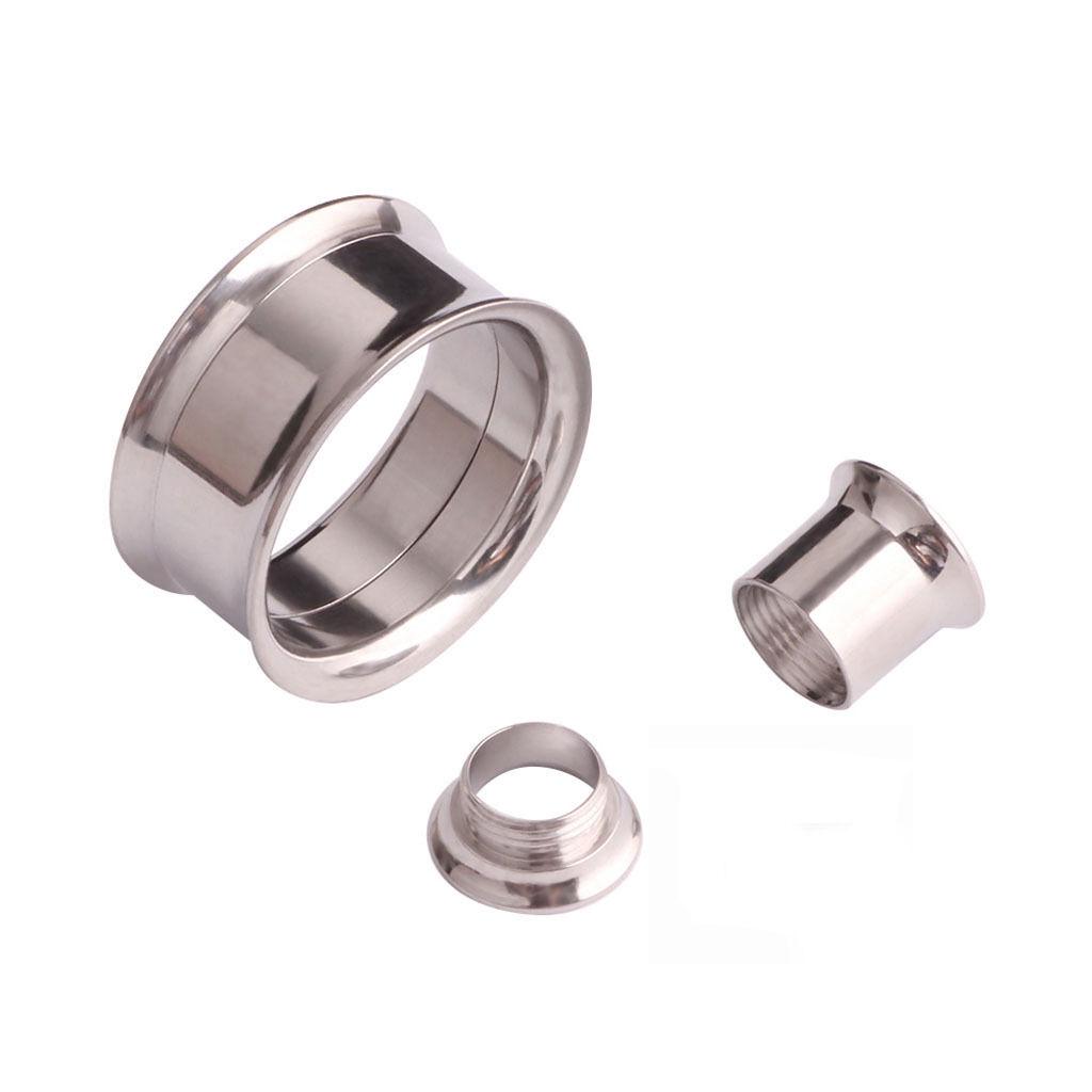 2X 316L Steel Body Piercing Jewelry Double Flares Screw Ear Expander Flesh Tunnel Plugs Ear Gauges