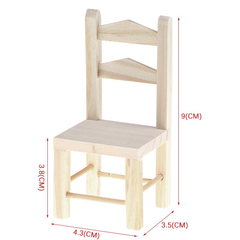 1:12 Dollhouse Furniture Miniature Wooden Kitchen Chair Kids Pretend Play Toy For Kids Creative Play