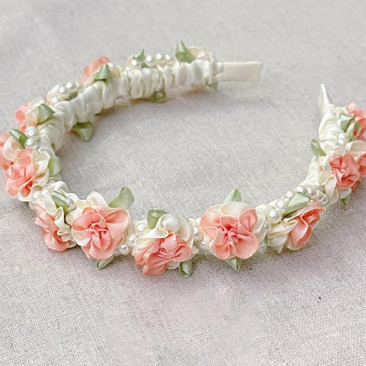 Stylish Plastic Hair Accessory Pearls Floral Accent Hairband Formal Casual Outfits Women Girls Long Wear Headwear