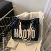 Simple shoulder bag women's new simple letters going out women commuting shopping large-capacity letter tote bag