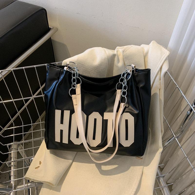 Simple shoulder bag women's new simple letters going out women commuting shopping large-capacity letter tote bag