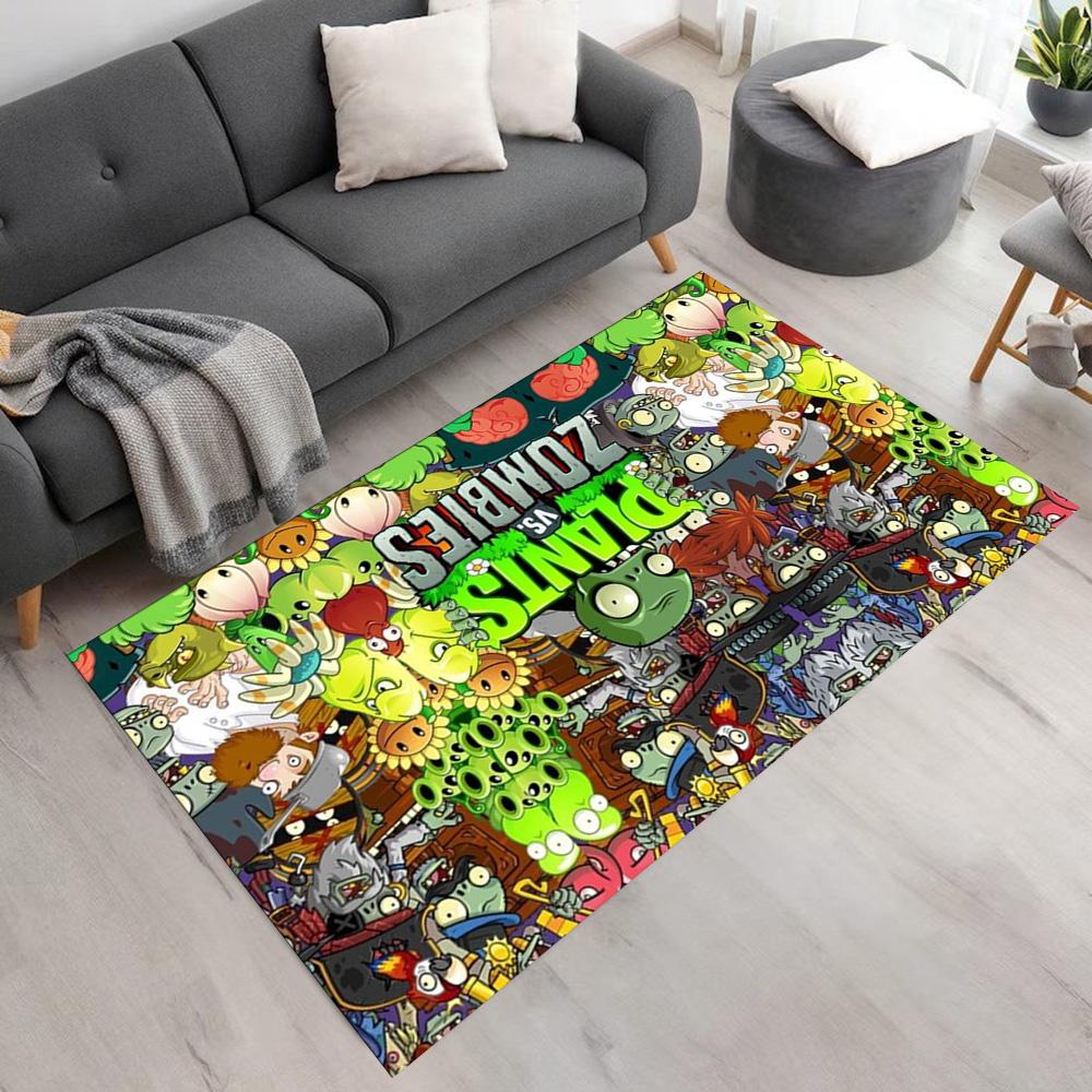 Plants Vs. Zombies Floor Rug Office Rug Design for Study room Game Room Bedrooms Playrooms Antislip Carpet Anime Office Decor Spiritual Gift