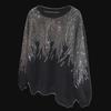 Plus Size 2-300 Catty Velvet Thick Long Sleeve Sweater for Women with Luxury Diamond Design