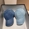 Vintage Solid Color Denim Baseball Cap Versatile Washed Minimalist Style Duckbill Cap Face Slimming Unisex Street Sun Hat