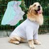 UPF 50 Pet Sun Protection Coat Large Dogs Breathable Iced Silk Hooded Jacket In Turquoise Plum Gray