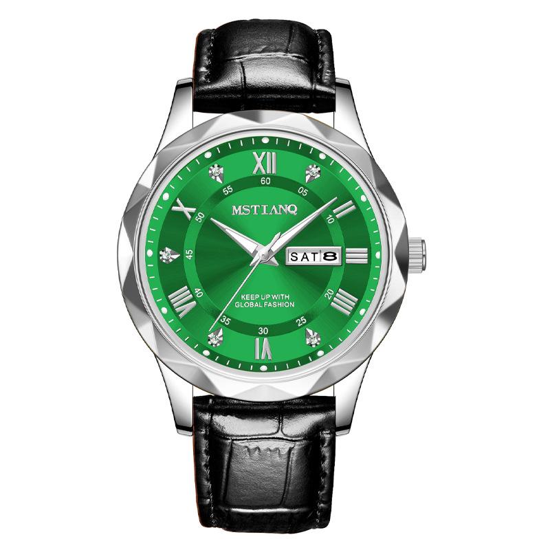 Belt Men'S Watch Men'S Fashion Double Calendar Quartz Watch Counter Same