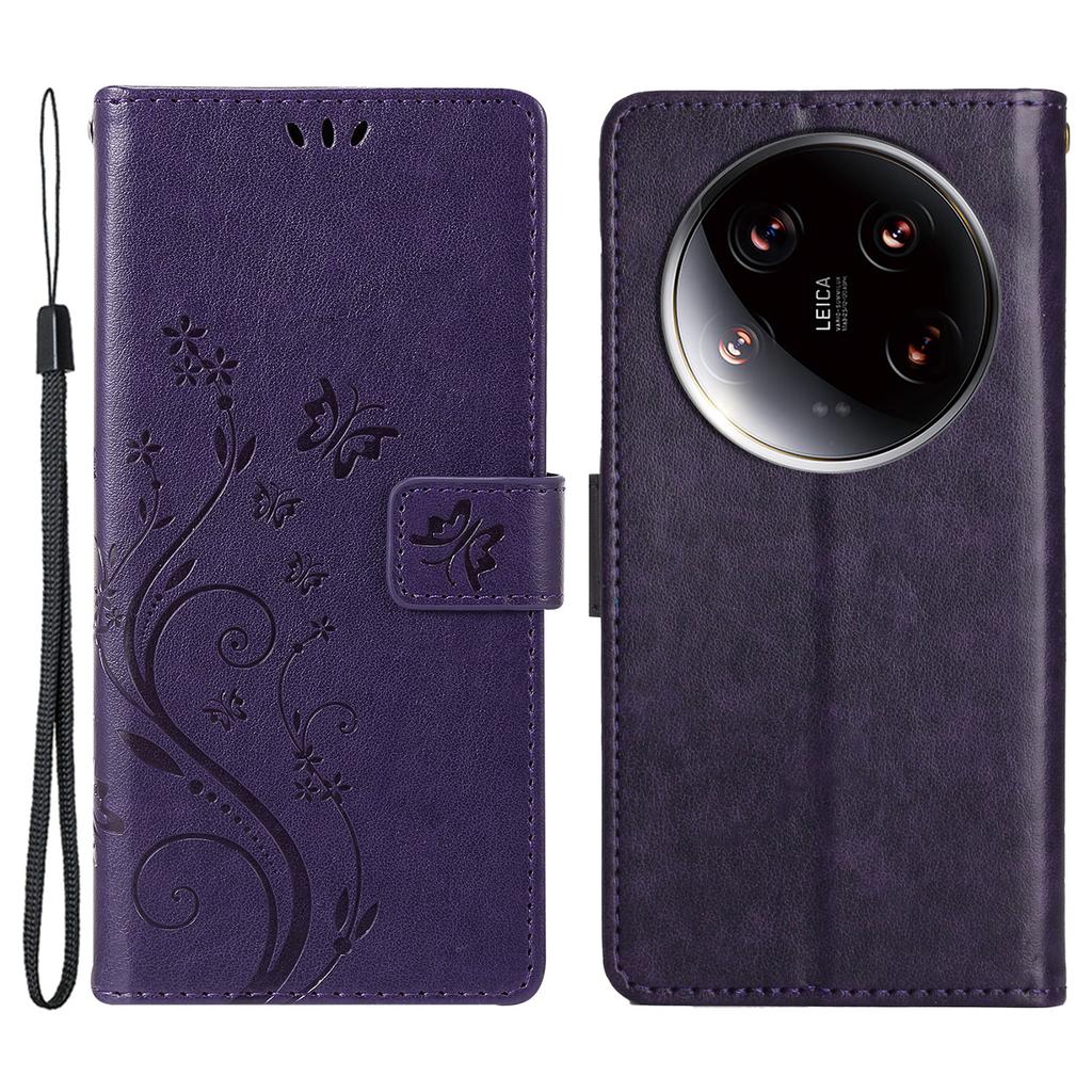 Für Xiaomi 14 Ultra Brieftaschen-Handyhülle Schmetterlingsmuster PU-Leder Klapphülle