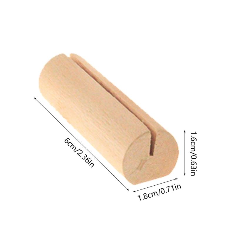 20Pcs Wood Table Number Holders Stand Wood Name Card Holders Wood Name Cards Food Label Memos Photo Holders for Wedding