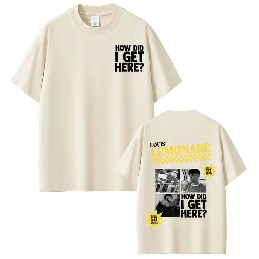 Singer Louis Tomlinson How Did I Get Here Tour 2026 Print T Shirt Men Women Hip-hop T-shirt Cotton Casual Gothic Punk T-shirs