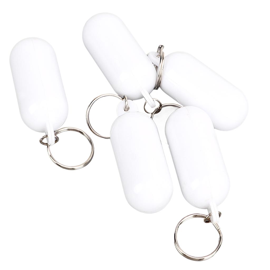5Pcs Plastic Floating Keychain Pill Shape Float Key Ring for Boating Fishing Kayak Surfing Sailing