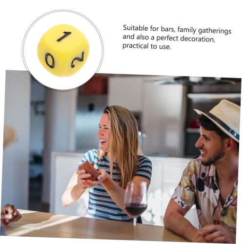 Sewroro 12pcs Number Dice Props Board Game Accessories Number Dice Math Learning