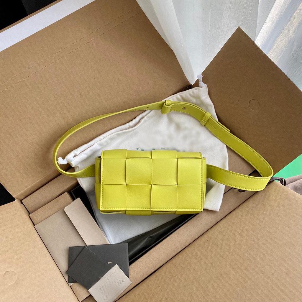 Trendy Cowhide Mini Woven Waist & Shoulder Messenger Bag - Unisex