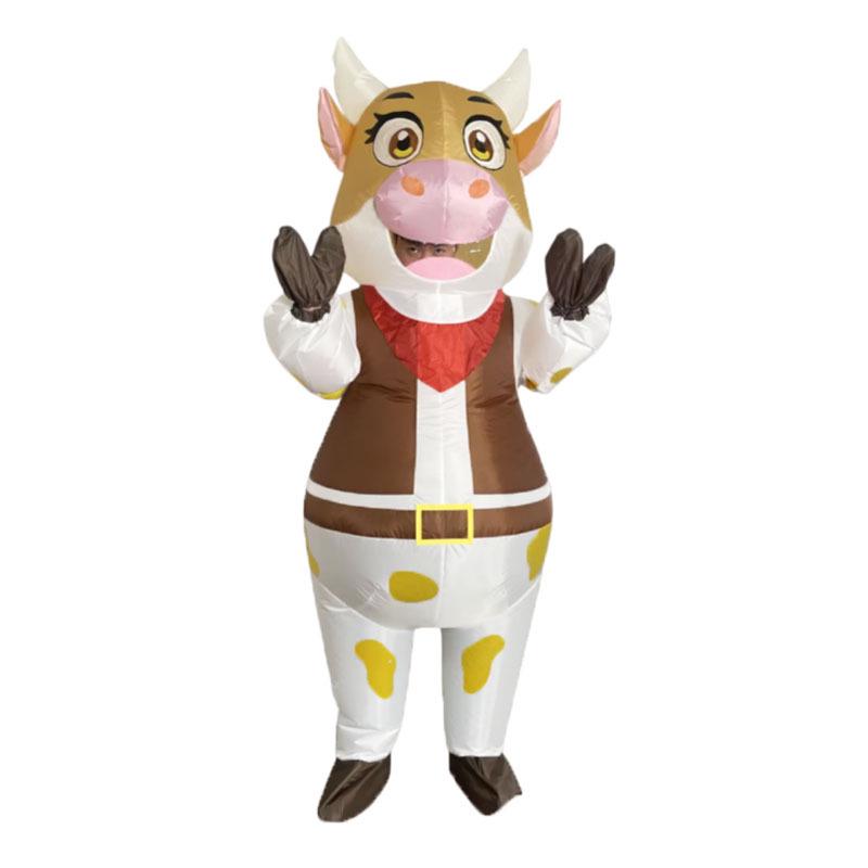 Funny Cartoon Halloween Inflatable Costume Set: Frog, Rabbit, Pink Pig, Cow for Parent-Child Parties