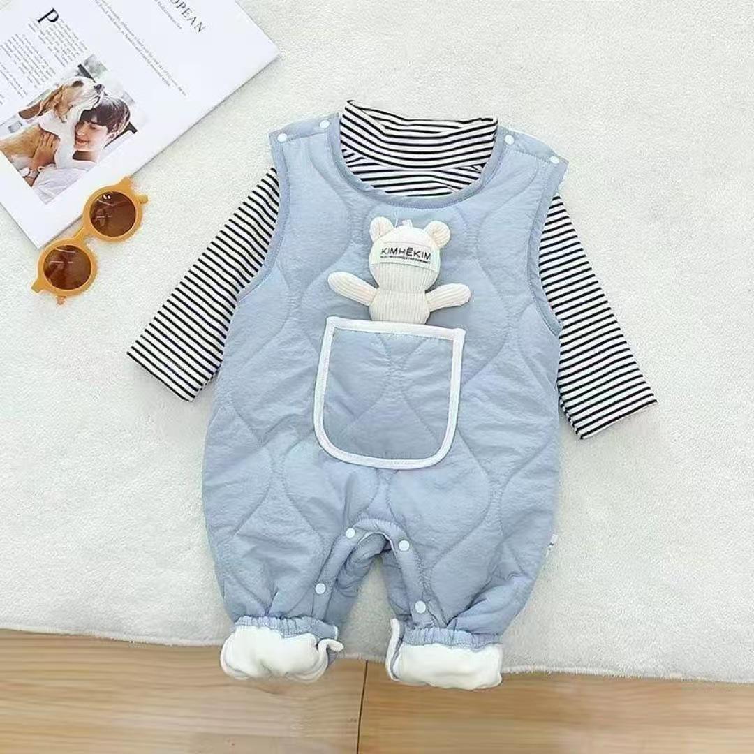 

Baby Romper Overalls Set - Warm Cotton and Velvet for Boys and Girls 66cm