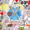 50 Pcs Baseball Stickers Cute Sports Stickers Vinyl Waterproof Decals for Snowboard Laptop Water Bottles Phone Guitar