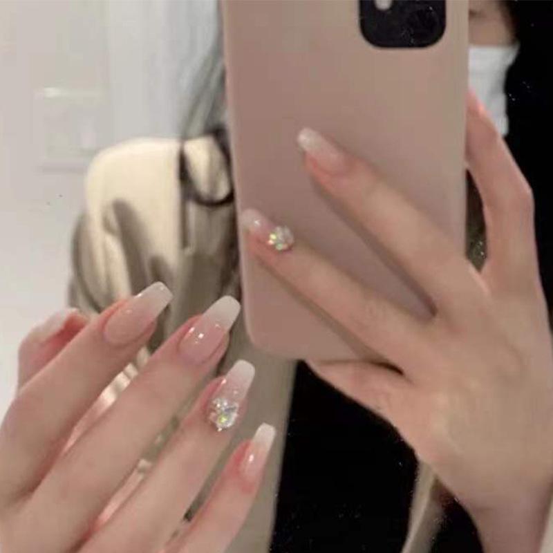 

Ballet Gradient French Manicure Removable Nail Stickers