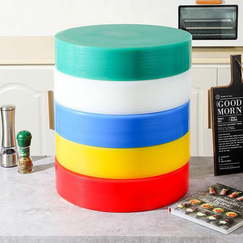 Red Anti-Mold Round PE Plastic Cutting Board, 40x6cm