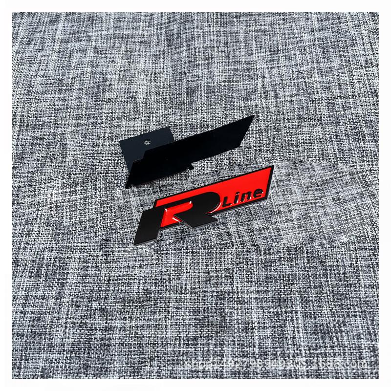 BPI1 2025 Hot R Rline Metal Car Front Grill Trunk Sticker Accessories For Volkswagen VW GTI Polo Golf MK8 Lamando Passat Magotan Tigu Ly2