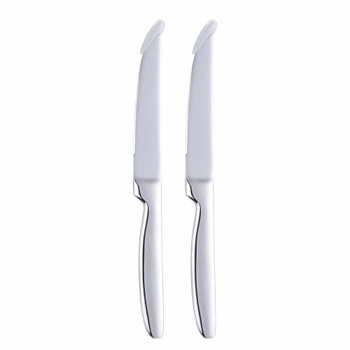 Bisda Steak Knives, 2-Piece Set, 9cm Blade, All Stainless Steel, Dishwasher Safe, Silver, Available in Multiple Colors