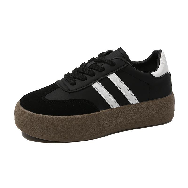 thick-soled German training shoes for women's 2025 autumn new soft-soled versatile white shoes with skirts, casual sports board shoes for women