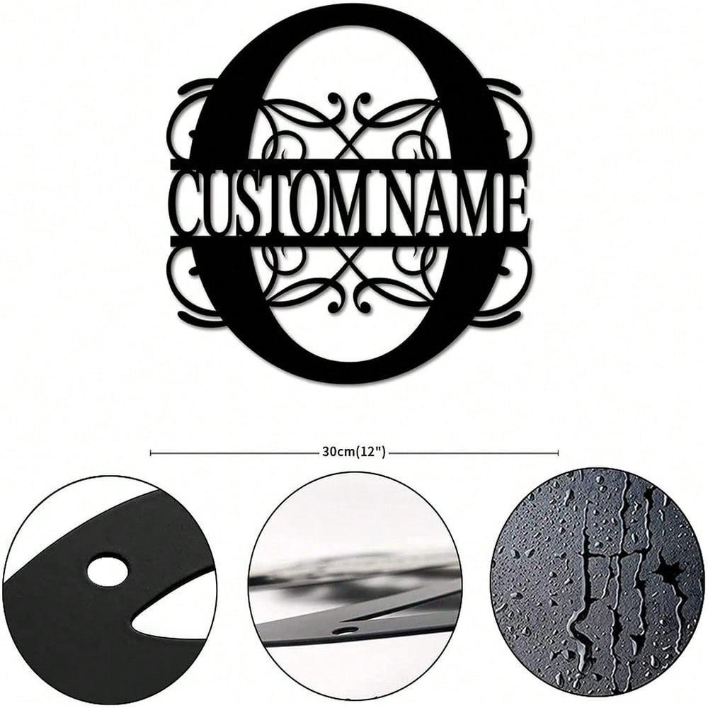 Personalized Metal Wall Art Custom Initials Family Name Light Beam Design Iron Steel Decor Home Porch Garden Gift Birthday