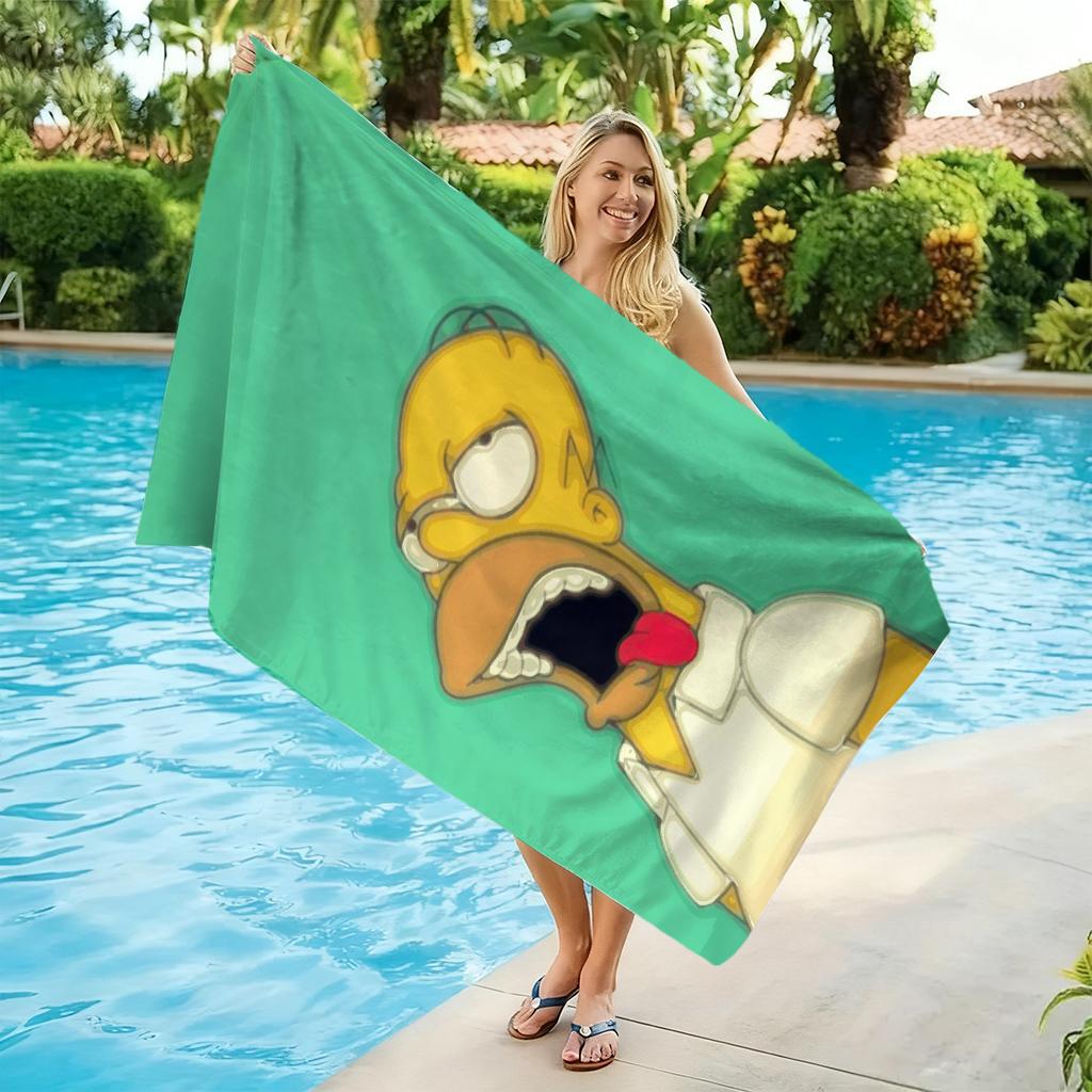 1pc Design of the Funny Expression of Simpson Beach Towel Large Super Absorbent Suitable for Beach Pool Summer Gift for Friends