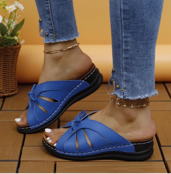 

Fashion Women Wedges Sandals New Summer Shoes for Women Med Heels Sandal Trend Slippers Women s Footwear Red Sandalias Mujer 36 синий
