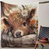 A Cute Cow Print Flannel Blanket Suitable for Bed, Office, Home, Camping, Sofa, Comfortable and Warm, Halloween Christmas