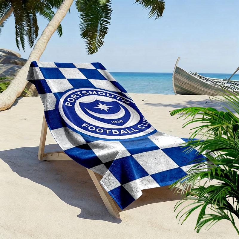Portsmouth Logo Beach Towel, Large Soft Quick Dry Towel for Beach Camping Swimming