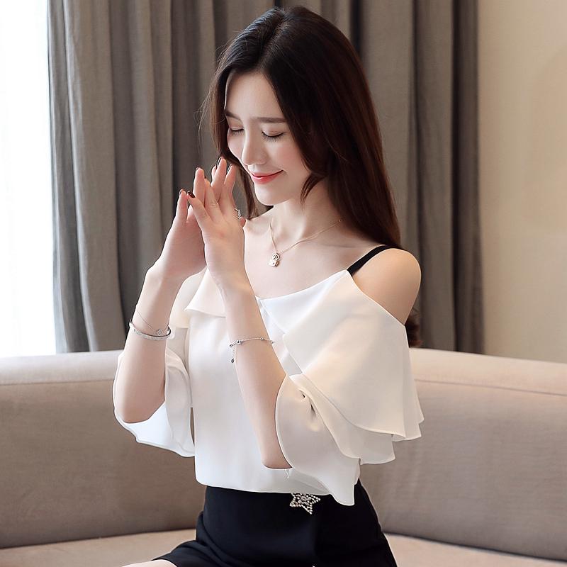 Fashion Blouses Woman Off Shoulder Top Women Blouses White Chiffon Blouse Women Tops And Blouses