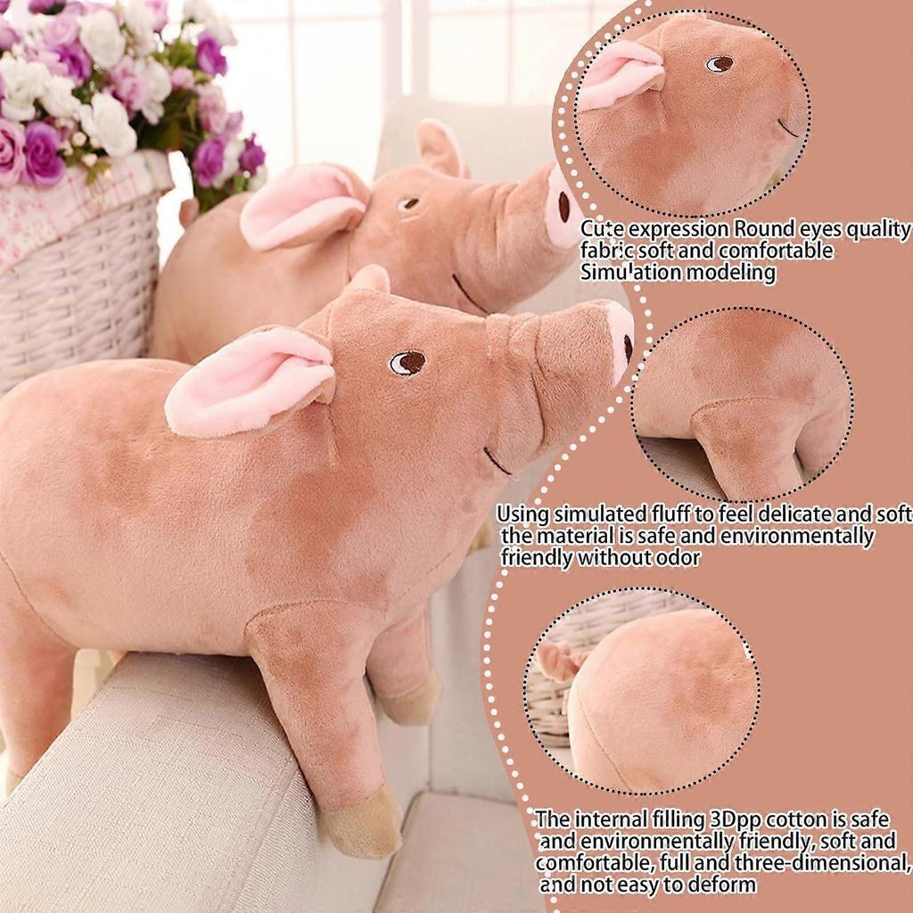 Plush Pig Toy with Soft Plush Comfort, 3D Pink Pig Stuffed Animal Pillow for Kids, 15.7in